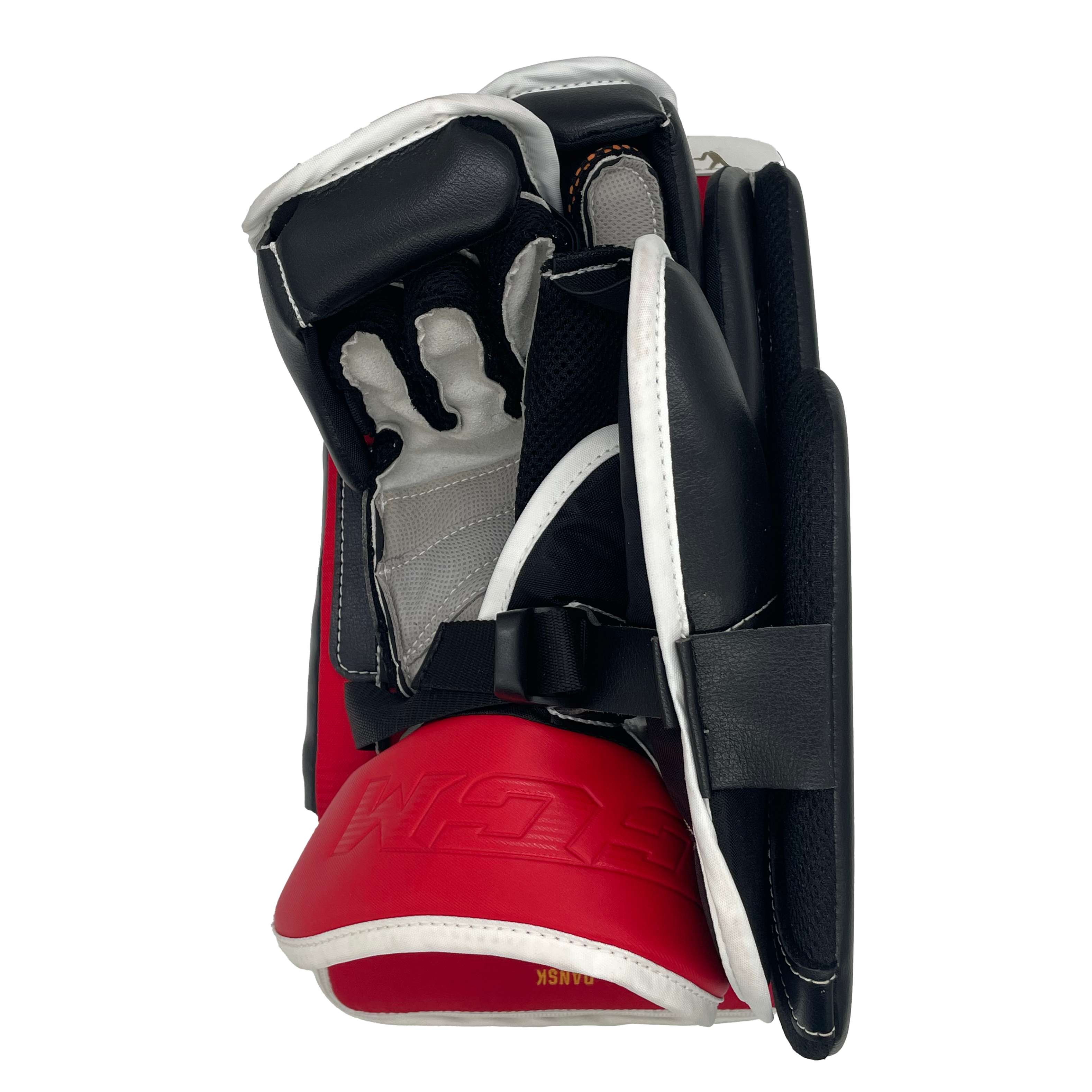 CCM Extreme Flex 5 - Ensemble de gants de gardien Pro Stock neufs - Oscar Dansk (noir/rouge/jaune)